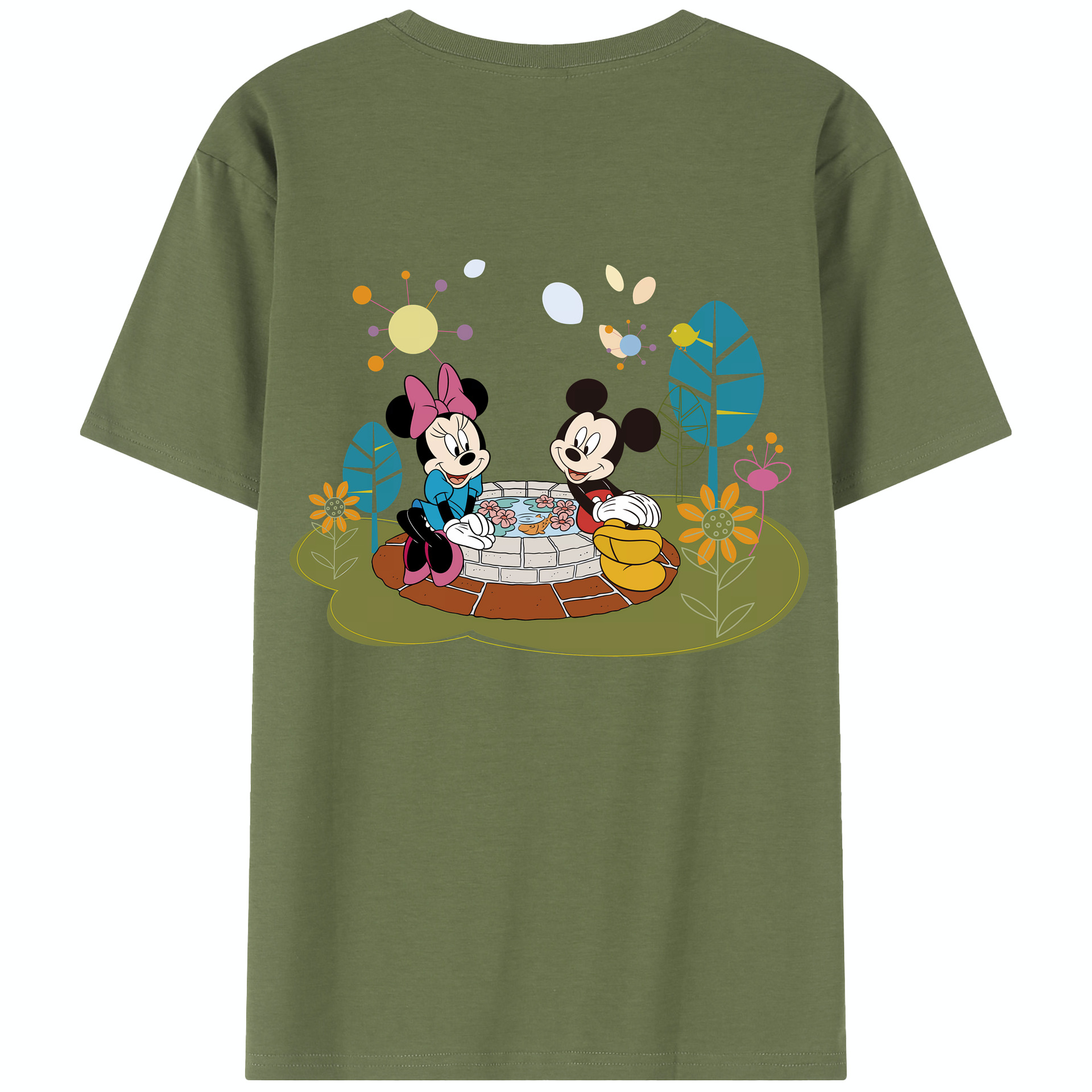 （画像用） ミッキーマウス Mickey Mouse 綿100％半袖Tシャツ（背面プリント）